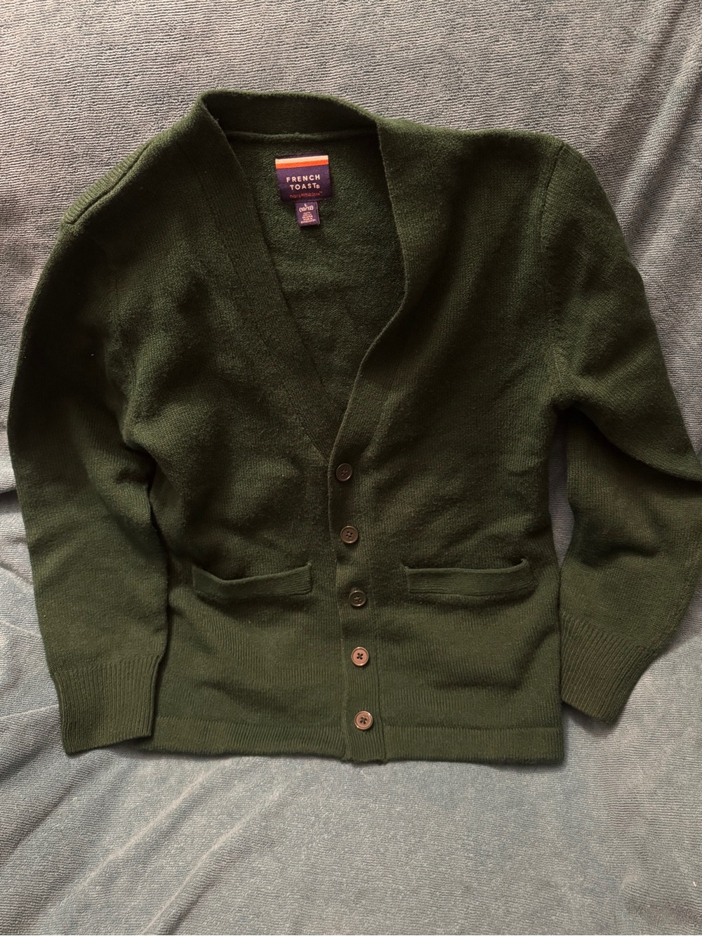 French Toast hunter Green boy’s V-Neck Cardigan